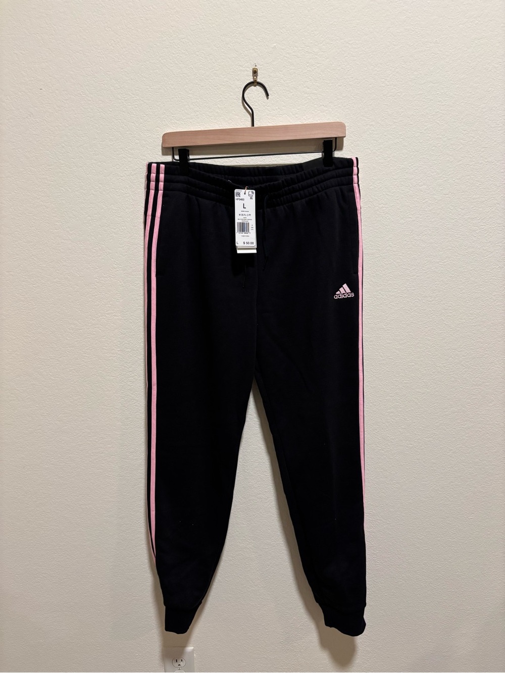 NWT Adidas Women’s Black and Pink Track Set - Sweatshirt & Joggers - Picture 4 of 9